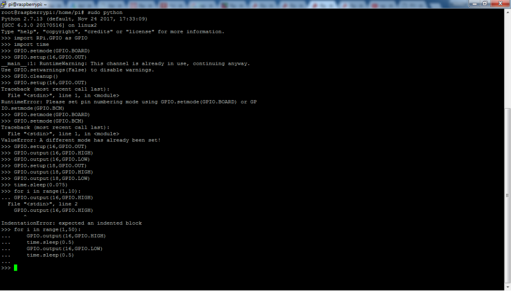 Raspberry PI GPIO code