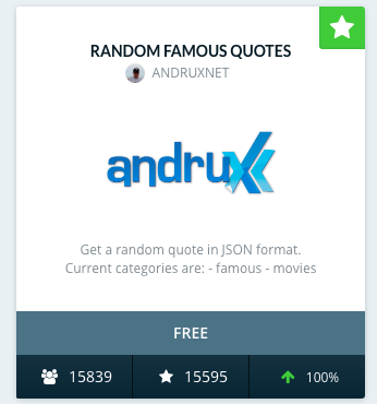 Random Famous Quotes API from andrux