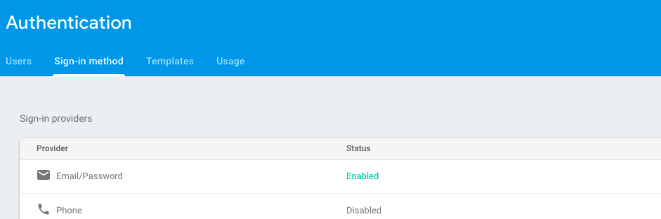 Firebase Sign-in Enable