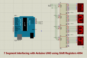 arduino 4 digit 7 segment interfacing with shift registers