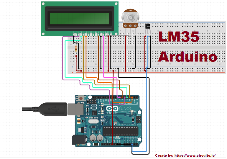 lm35 temperature sensor arduino lcd