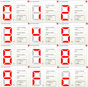 Seven Segment display codes