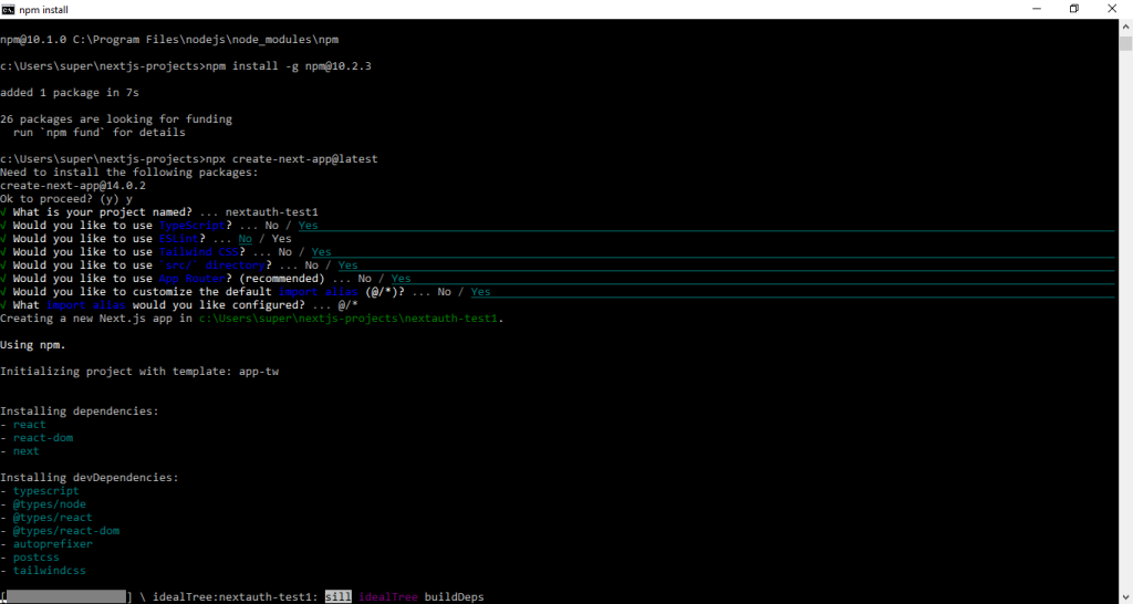 npx create-next-app@latest
