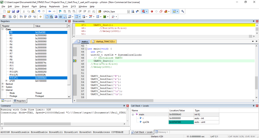Keil debug mode to find SystemCoreClock
