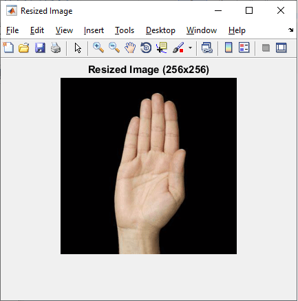 MATLAB imresize hand image for ASL sign